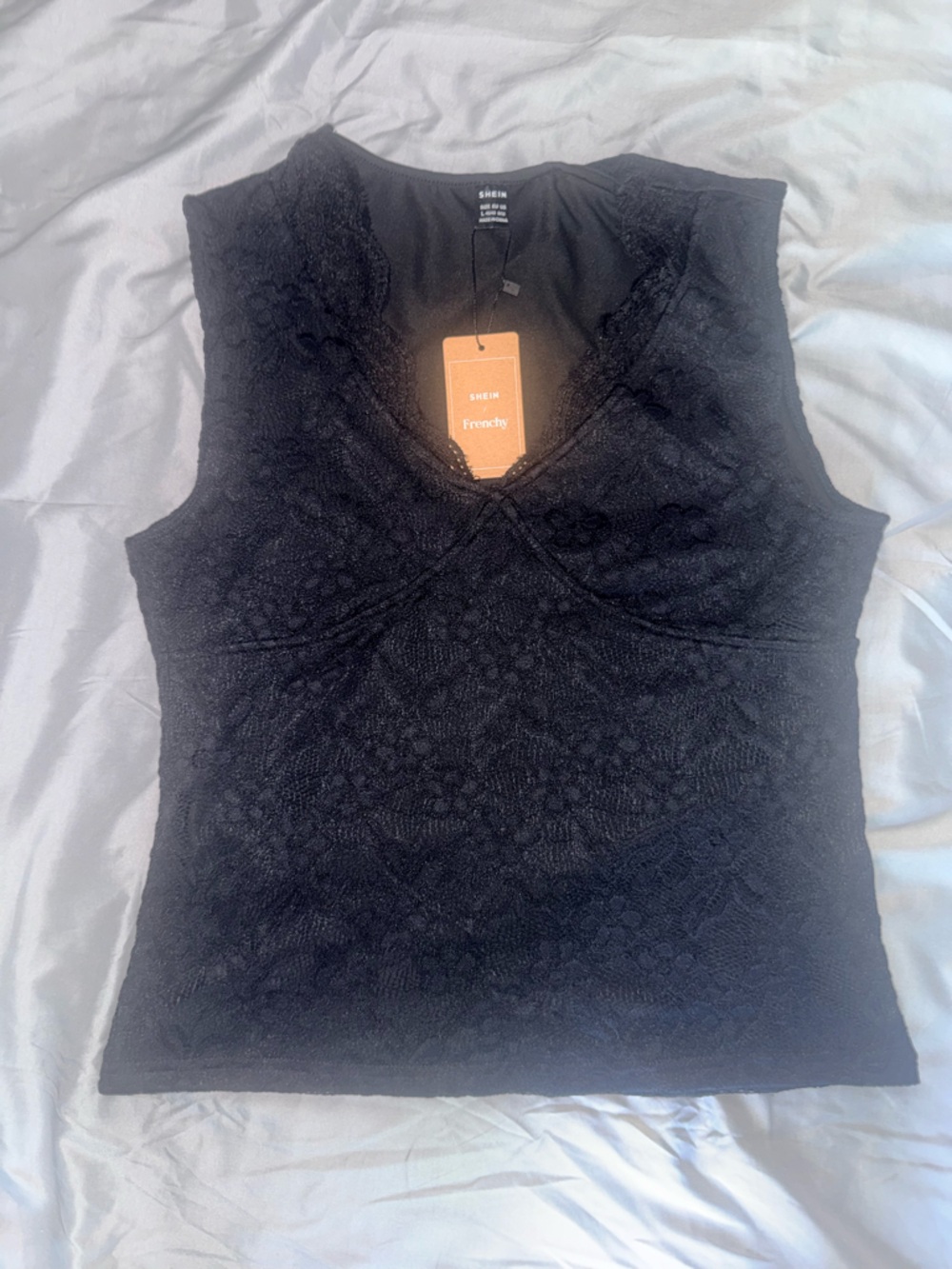 NWT SHEIN Black Lace V-Neck Sleeveless Camisole